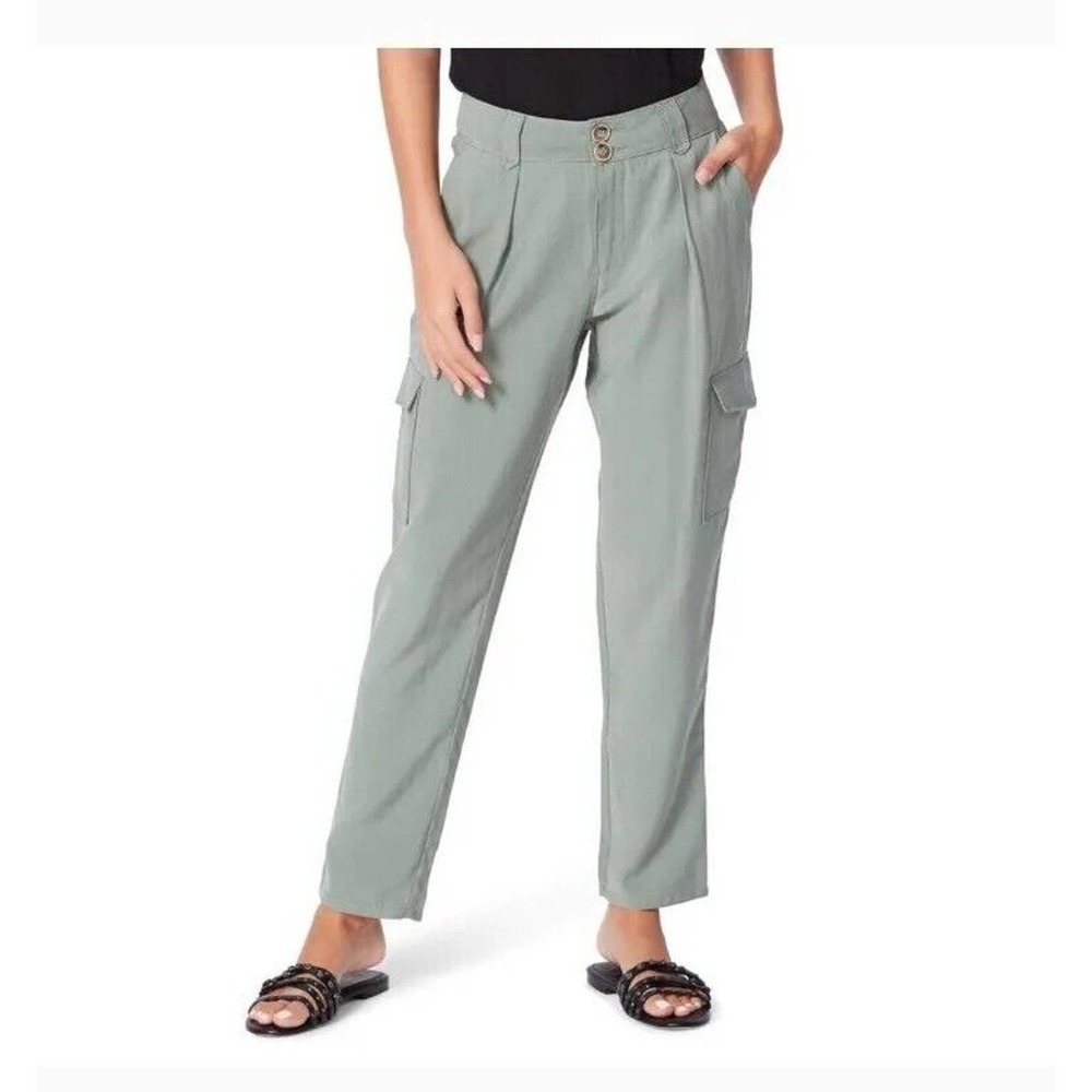 Paige Women's Becca High Waisted Laurel Green Pants Tapered Pockets Size 6